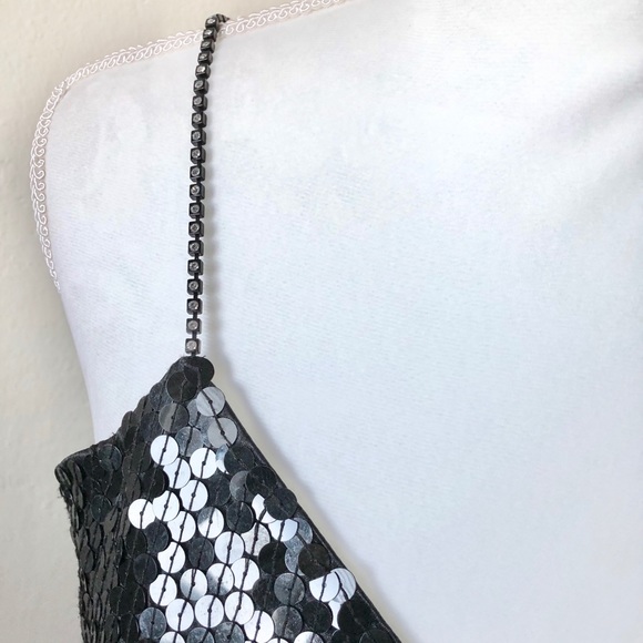 Niteline Black Sequin V Neckline and V Backline Studded Dress Women’s size 8 - Picture 6 of 12